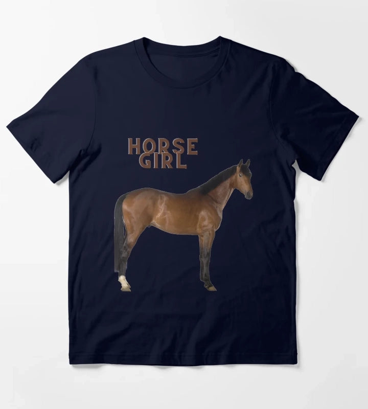 horse girl meme art T-Shirt Navy