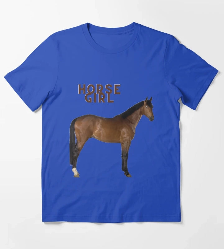 horse girl meme art T-Shirt Blue