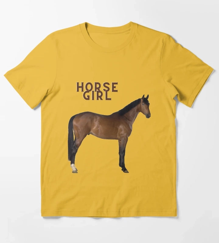 horse girl meme art T-Shirt Yellow