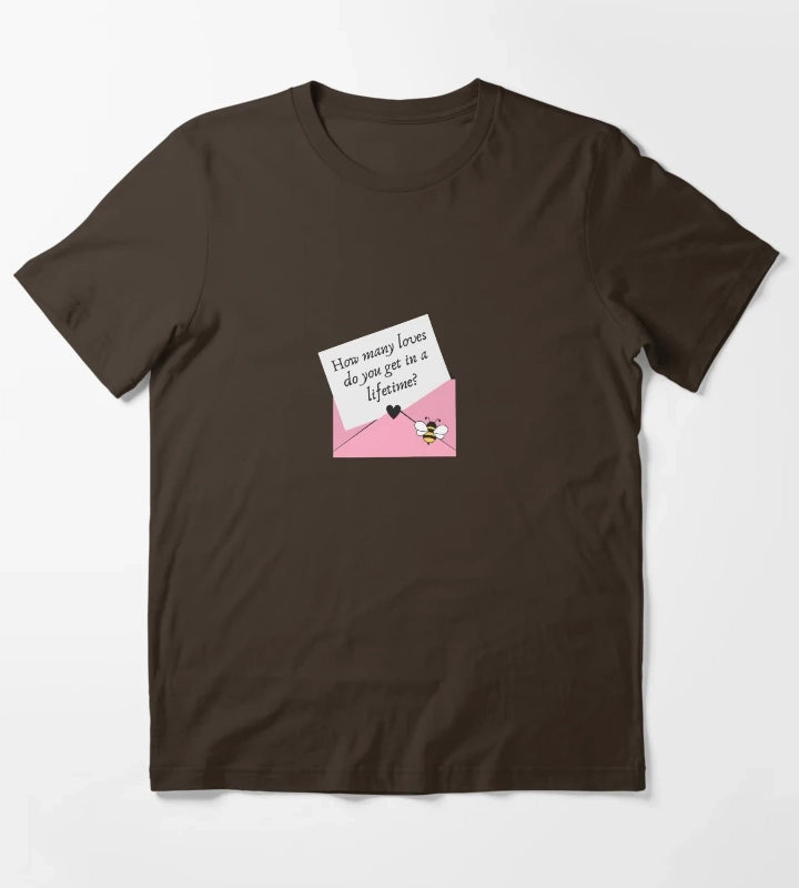 how many loves do you get in a lifetime magnolia parks pink letter envelope T-Shirt Brown