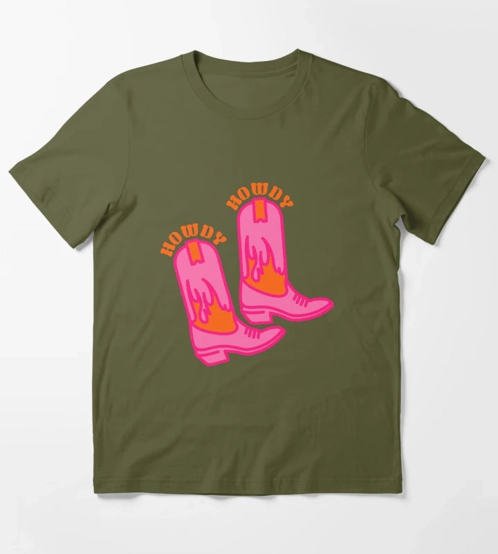 howdy boots T-Shirt Olive Green