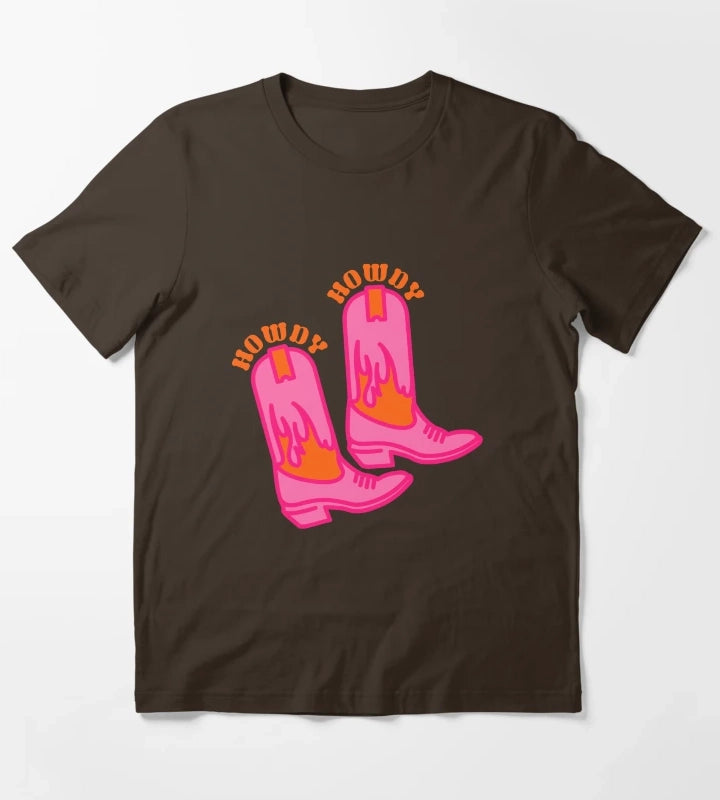 howdy boots T-Shirt Brown