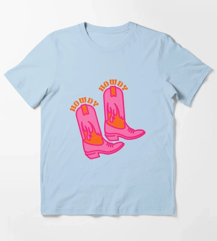 howdy boots T-Shirt Sky Blue