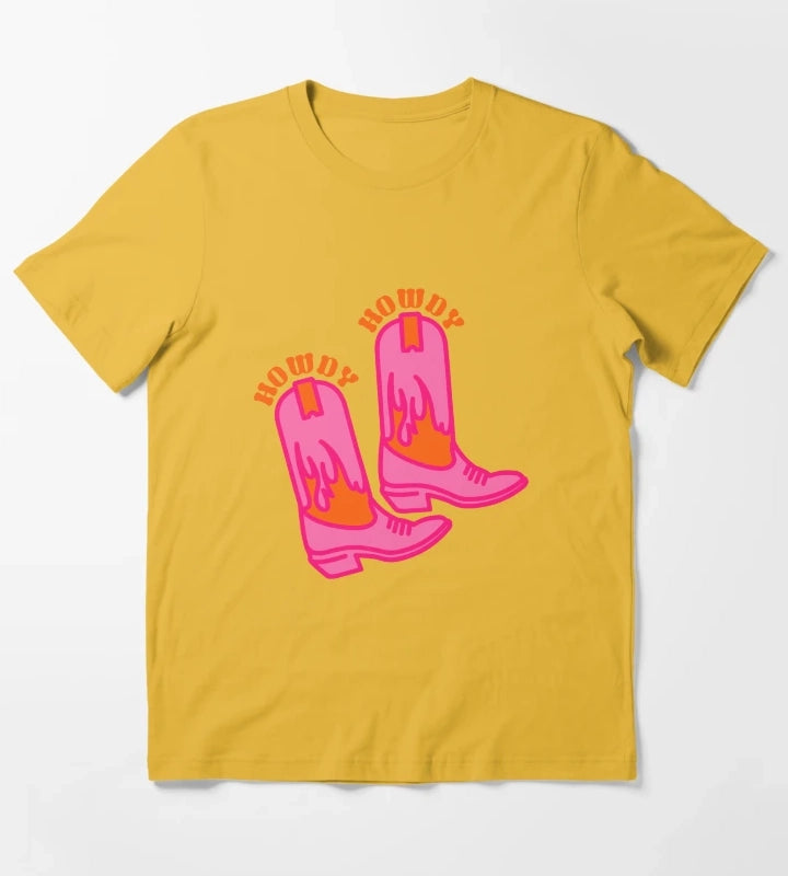howdy boots T-Shirt Yellow