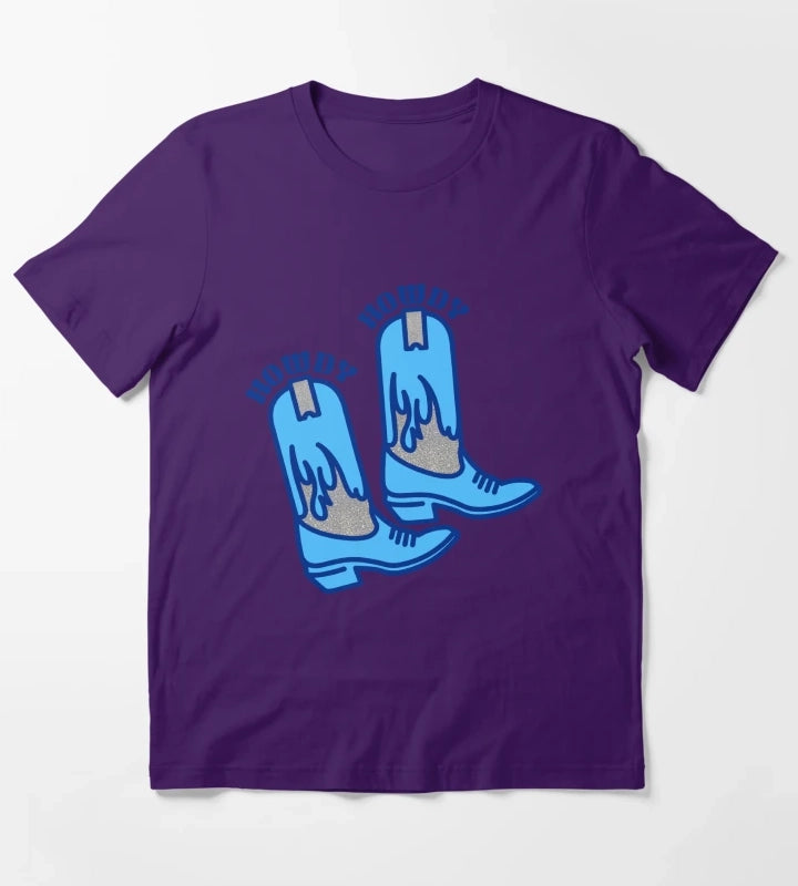 howdy boots blue T-Shirt Purple