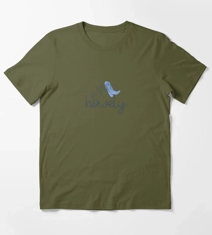 howdy tee coastal cowgirl tee coastal aesthetic howdy aesthetic coastal cowgirl sticker T-Shirt Olive Green
