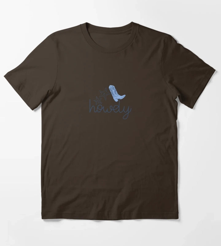 howdy tee coastal cowgirl tee coastal aesthetic howdy aesthetic coastal cowgirl sticker T-Shirt Brown
