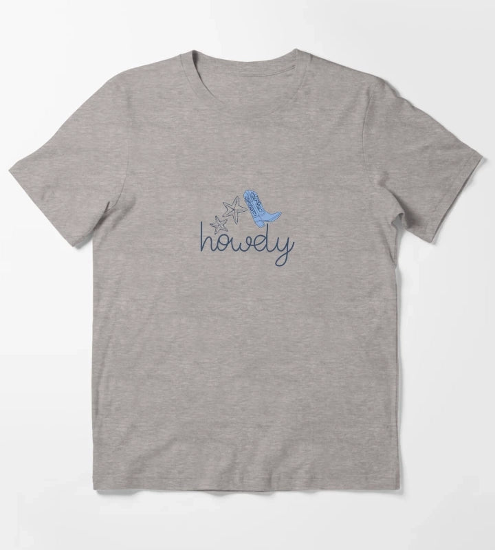 howdy tee coastal cowgirl tee coastal aesthetic howdy aesthetic coastal cowgirl sticker T-Shirt Heather Grey