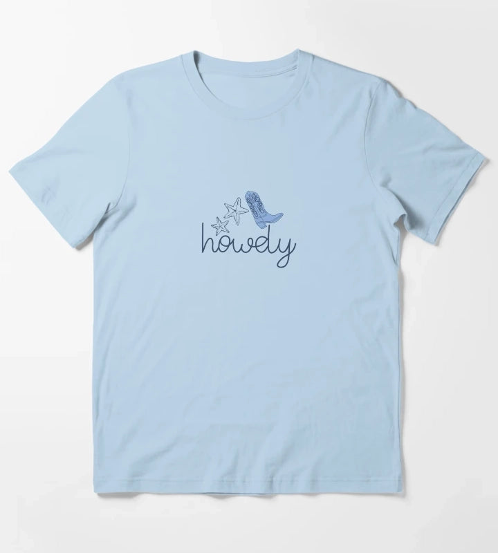 howdy tee coastal cowgirl tee coastal aesthetic howdy aesthetic coastal cowgirl sticker T-Shirt Sky Blue