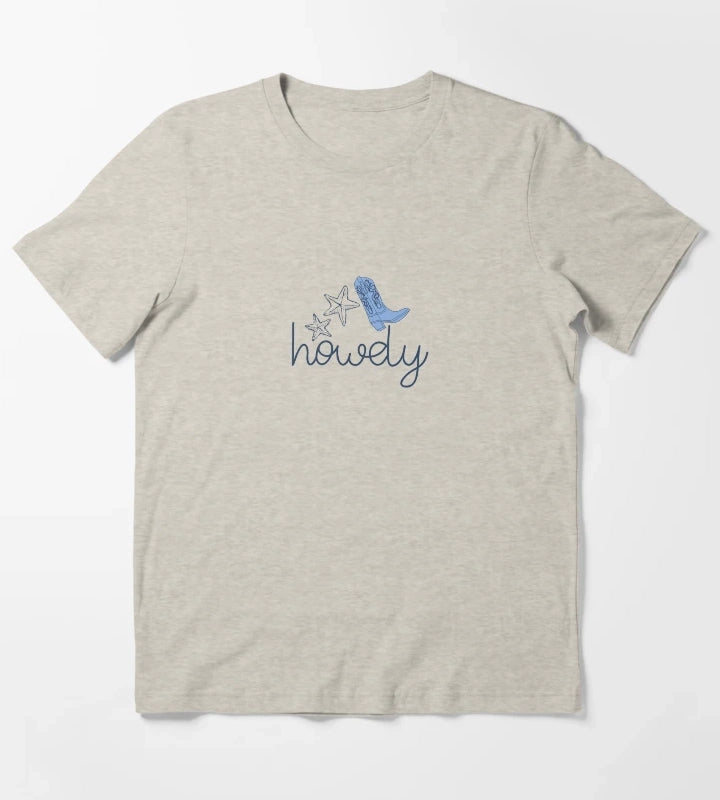 howdy tee coastal cowgirl tee coastal aesthetic howdy aesthetic coastal cowgirl sticker T-Shirt Cream