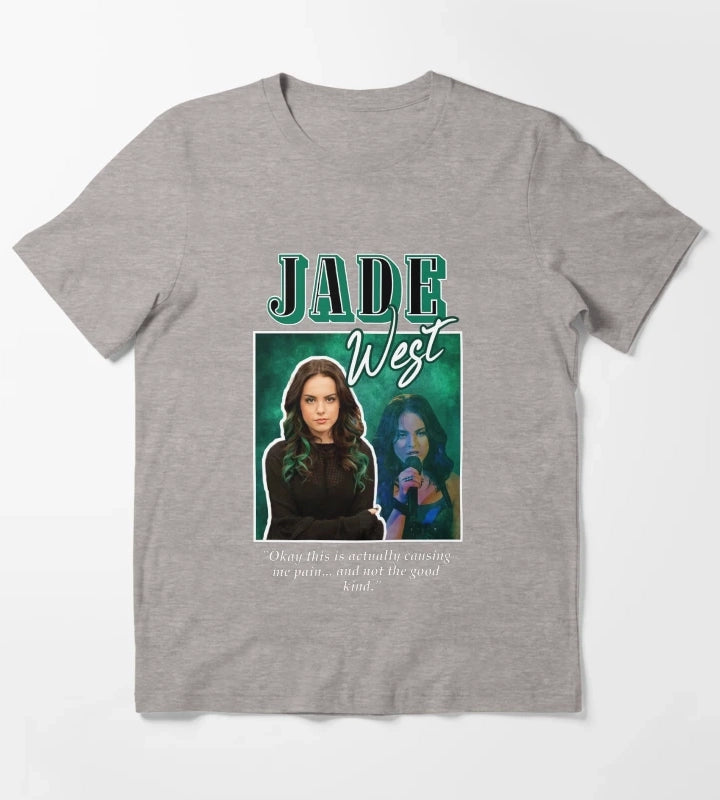 jade west 2000s aesthetic T-Shirt Heather Grey