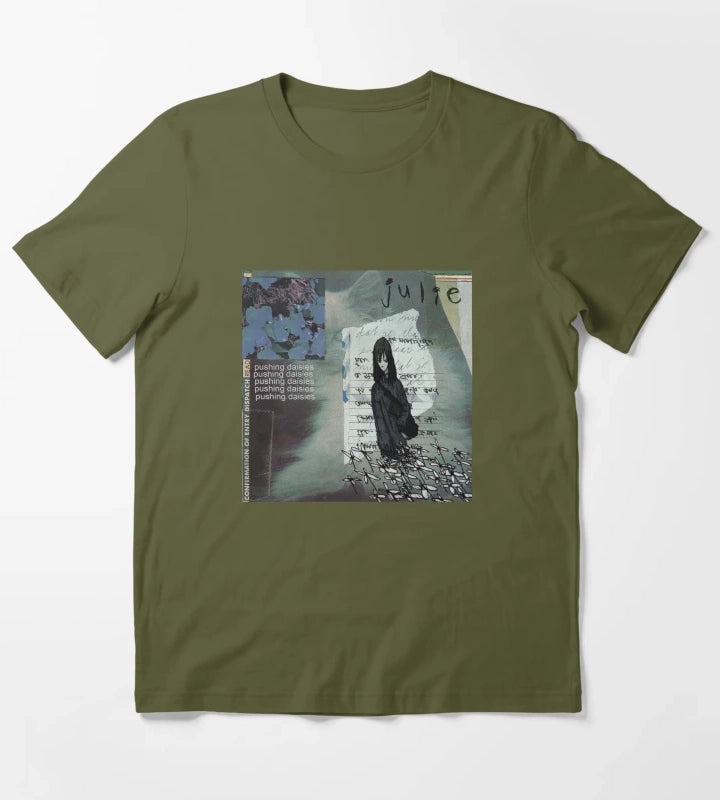 julie pushing daisies Album Cover T-Shirt Olive Green