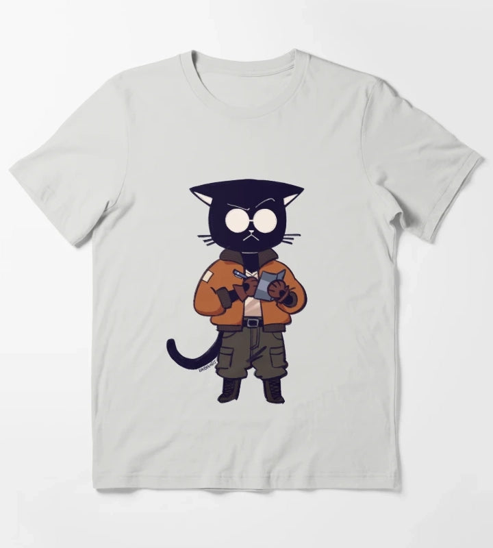 kim cat T-Shirt Light Grey