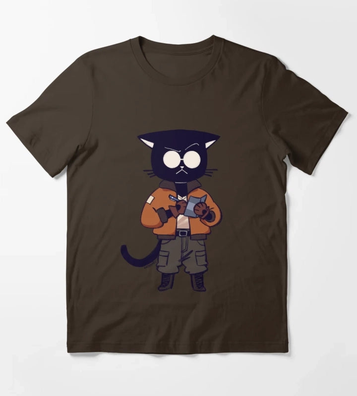 kim cat T-Shirt Brown