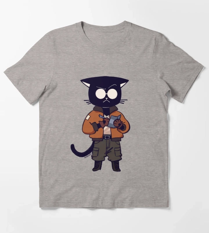 kim cat T-Shirt Heather Grey