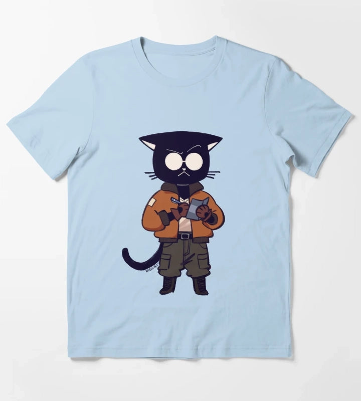 kim cat T-Shirt Sky Blue