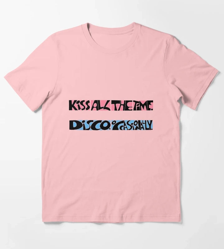 kissco pink and blue T-Shirt Dark Grey