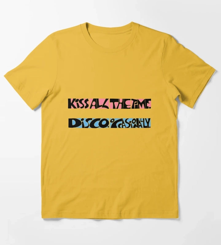 kissco pink and blue T-Shirt Yellow