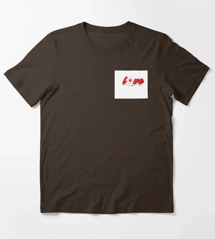 love orange daisy flower sticker T-Shirt Brown