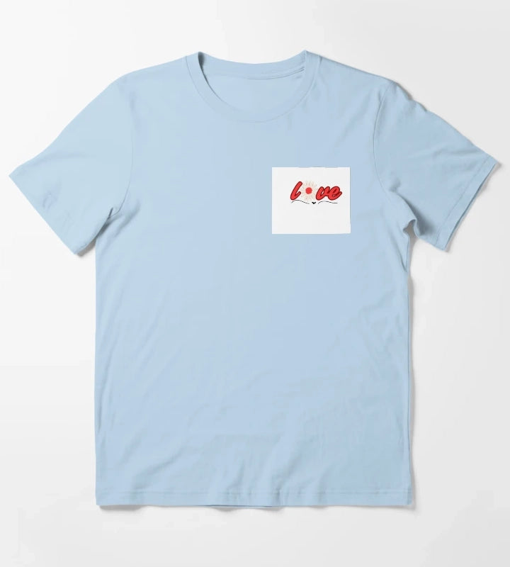 love orange daisy flower sticker T-Shirt Sky Blue