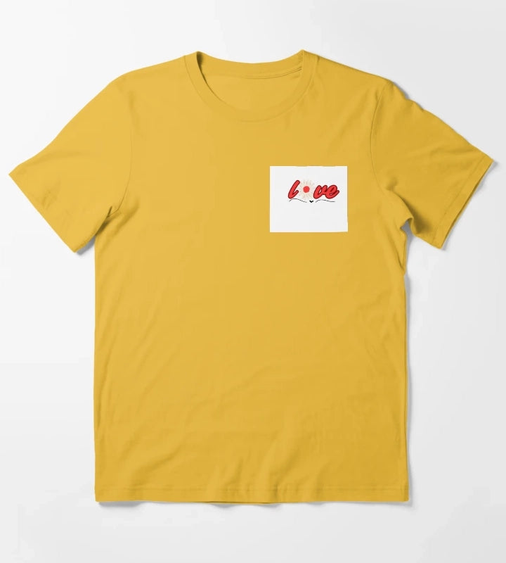 love orange daisy flower sticker T-Shirt Yellow