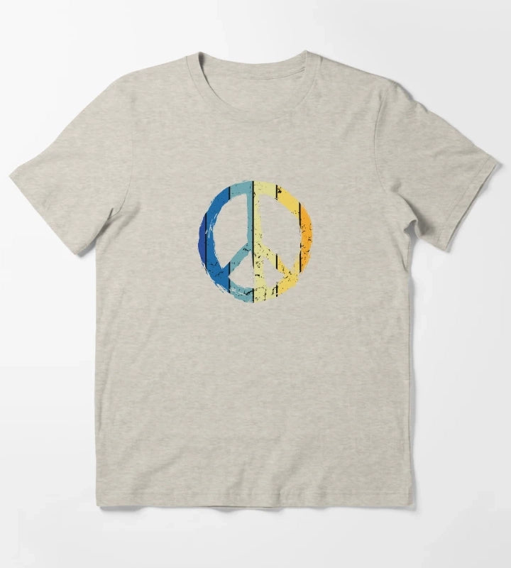 make peace not war daisy peace sign peace symbol with vintage style T-Shirt Cream