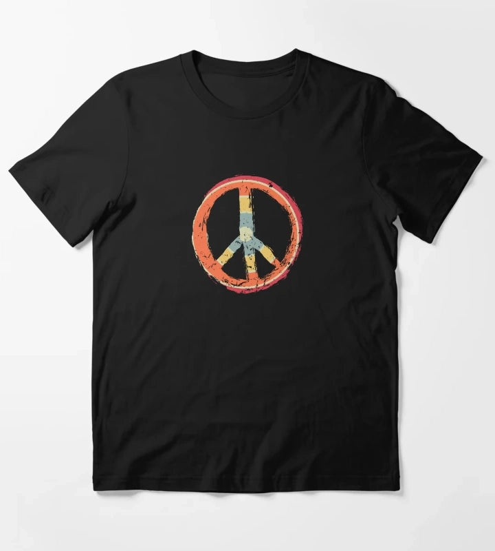 make peace not war daisy peace sign peace symbol with vintage style peace sign T-Shirt