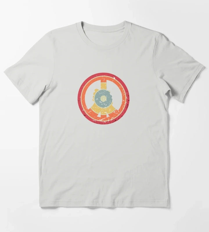 make peace not war daisy peace sign peace symbol with vintage style vintage peace sign T-Shirt Light Grey