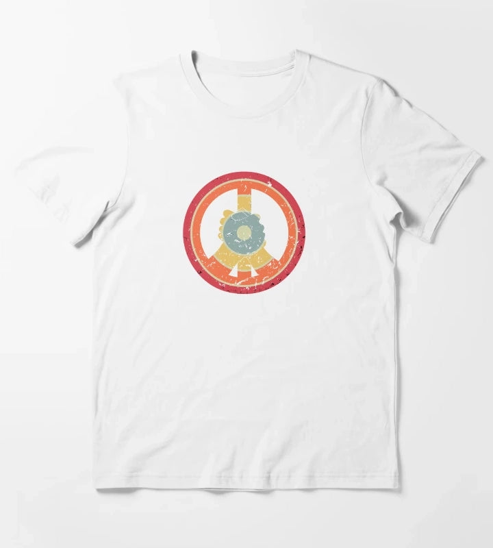 make peace not war daisy peace sign peace symbol with vintage style vintage peace sign T-Shirt White