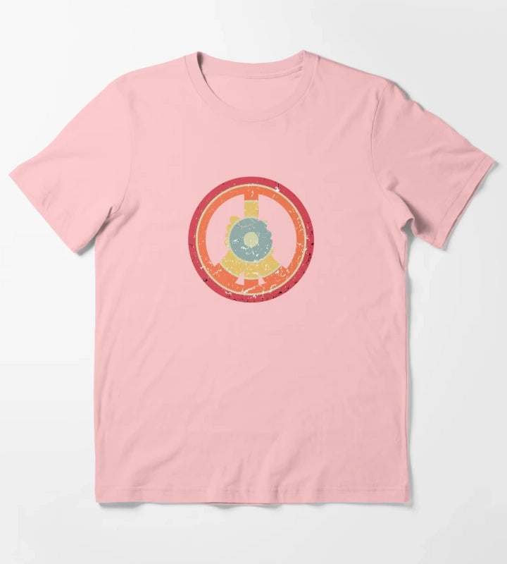 make peace not war daisy peace sign peace symbol with vintage style vintage peace sign T-Shirt Dark Grey