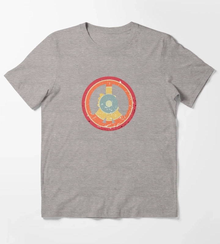 make peace not war daisy peace sign peace symbol with vintage style vintage peace sign T-Shirt Heather Grey