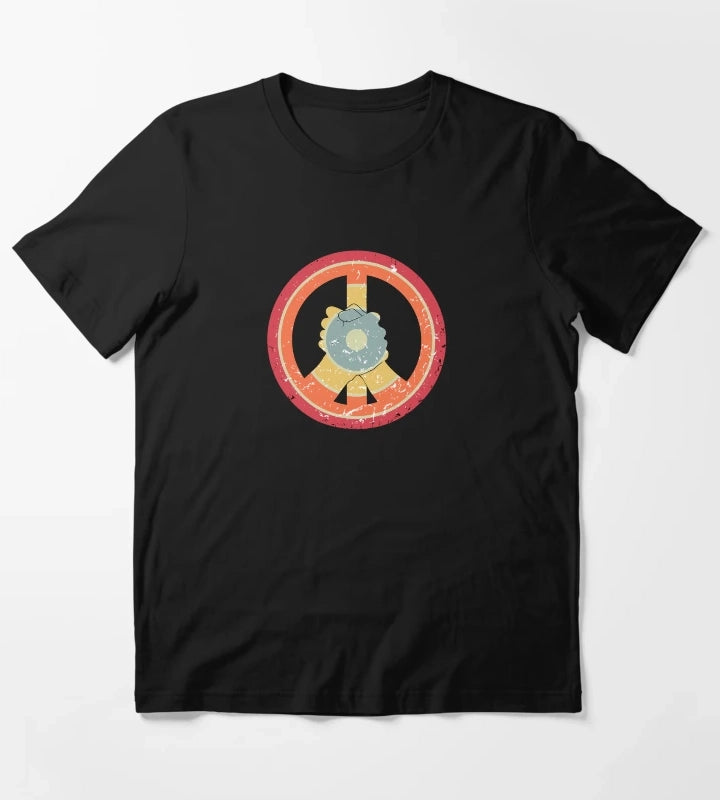 make peace not war daisy peace sign peace symbol with vintage style vintage peace sign T-Shirt