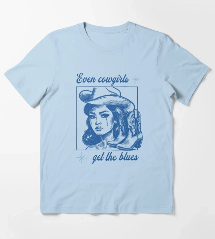 new collection Even cowgirls 2025 T-Shirt Sky Blue