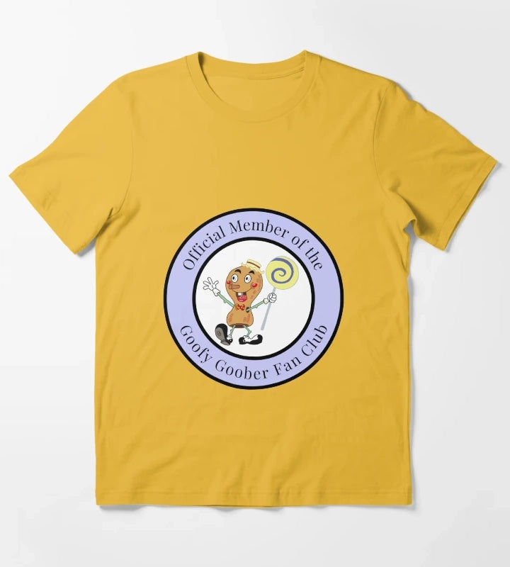 official member of the goofy goober fan club badge T-Shirt Yellow
