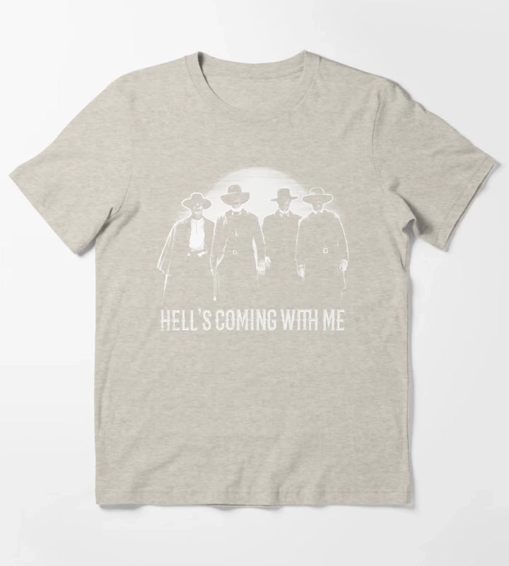ombstone Doc Holiday Hells Coming with Me T-Shirt Cream