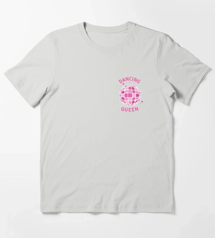 pink disco ball dancing queen T-Shirt Light Grey