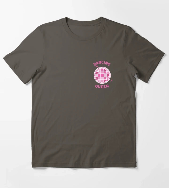 pink disco ball dancing queen T-Shirt Dark Grey