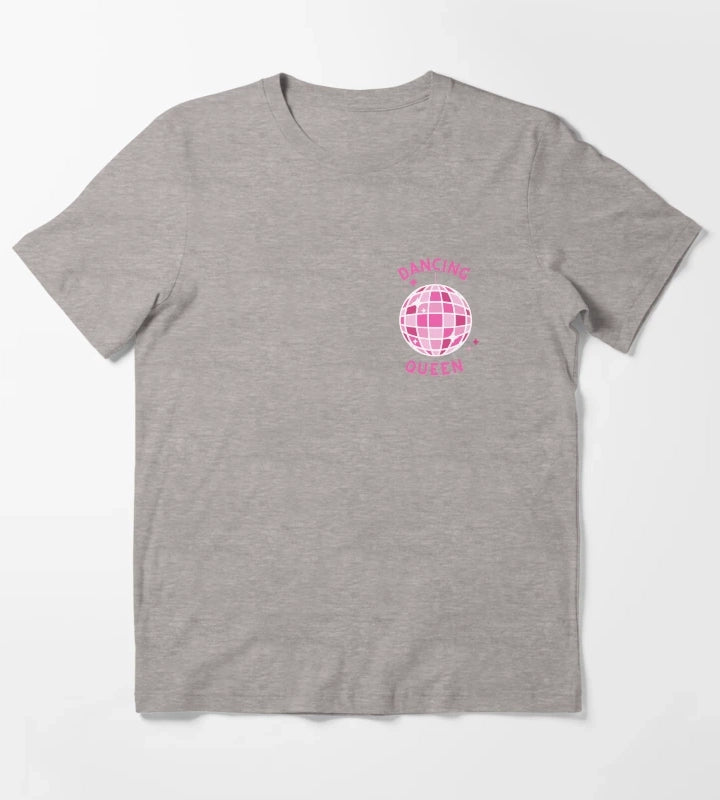 pink disco ball dancing queen T-Shirt Heather Grey
