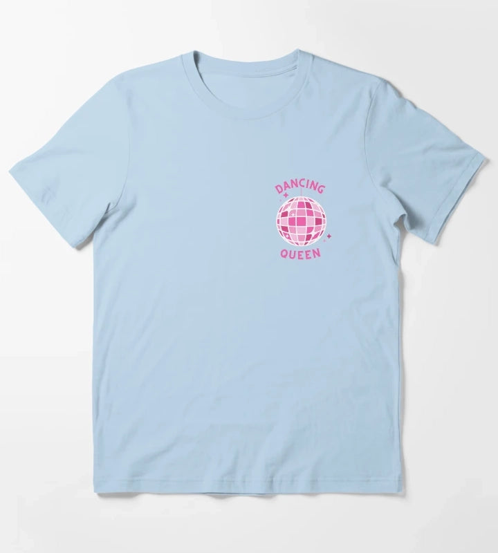 pink disco ball dancing queen T-Shirt Sky Blue