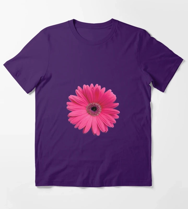 pink gerbera gerber daisy flower stickers T-Shirt Purple