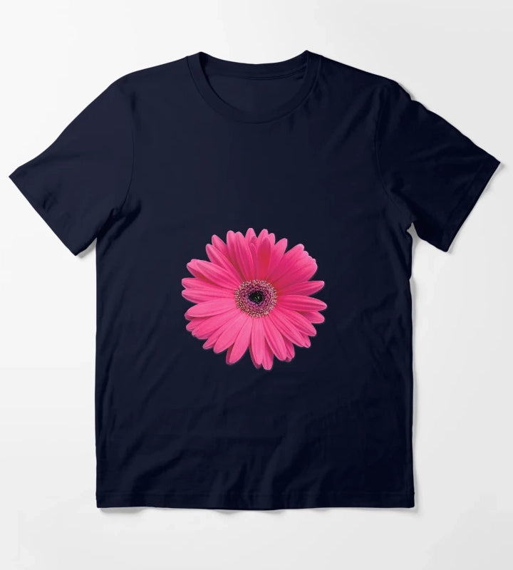 pink gerbera gerber daisy flower stickers T-Shirt Navy