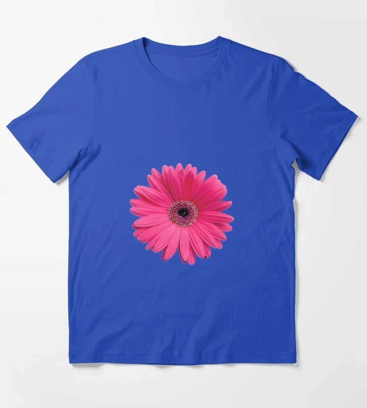 pink gerbera gerber daisy flower stickers T-Shirt Blue