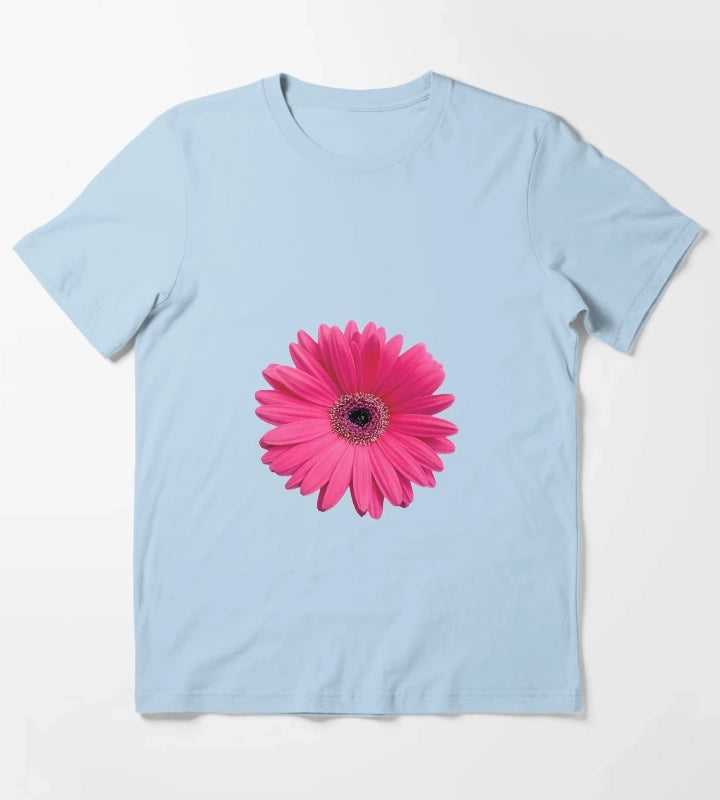 pink gerbera gerber daisy flower stickers T-Shirt Sky Blue