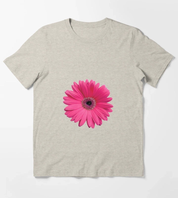 pink gerbera gerber daisy flower stickers T-Shirt Cream