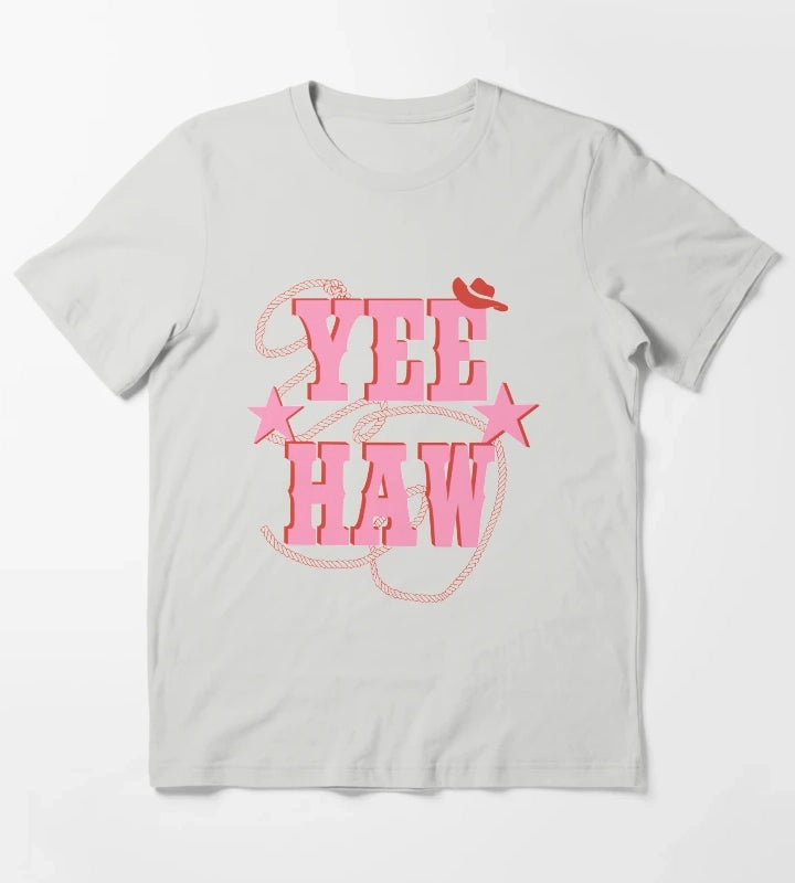 pink yee haw T-Shirt Light Grey