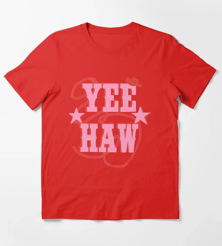 pink yee haw T-Shirt Red
