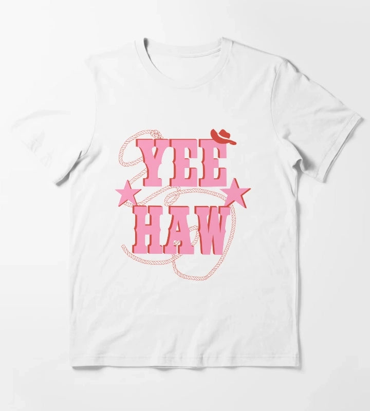 pink yee haw T-Shirt White
