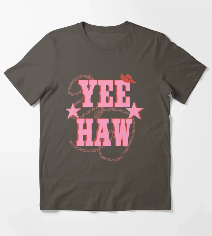 pink yee haw T-Shirt Dark Grey