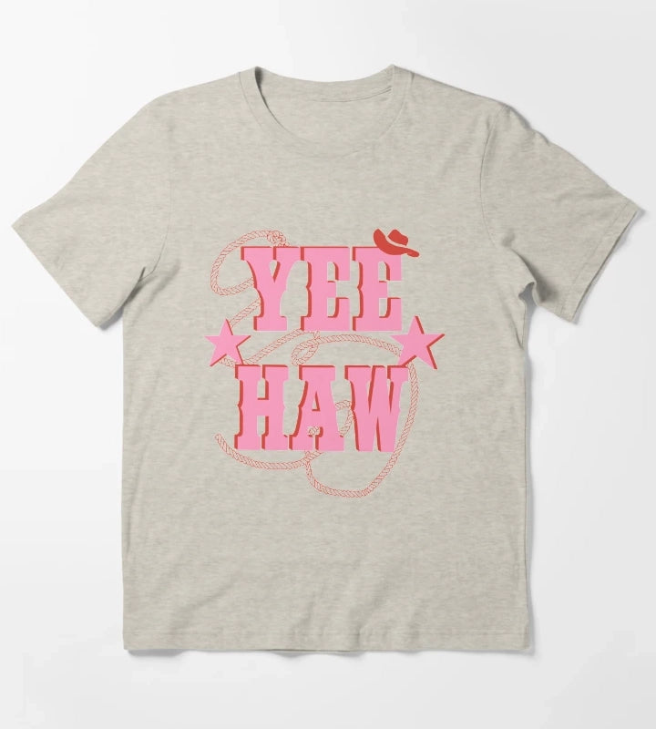 pink yee haw T-Shirt Cream