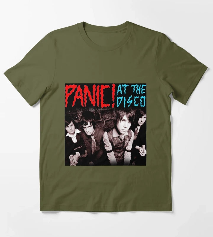 poster style panic disco tshirt new tour T-Shirt Olive Green
